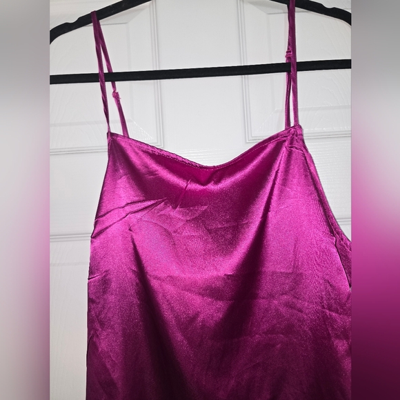 Birch And Stone Magenta Pink Satin Slip Dress Size X-Large - Picture 3 of 6